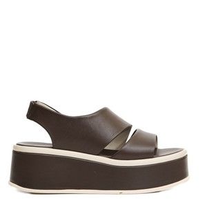 Patrizia Bonfanti 5Cm Wedge Sandal In Chocolate Leather - NWT